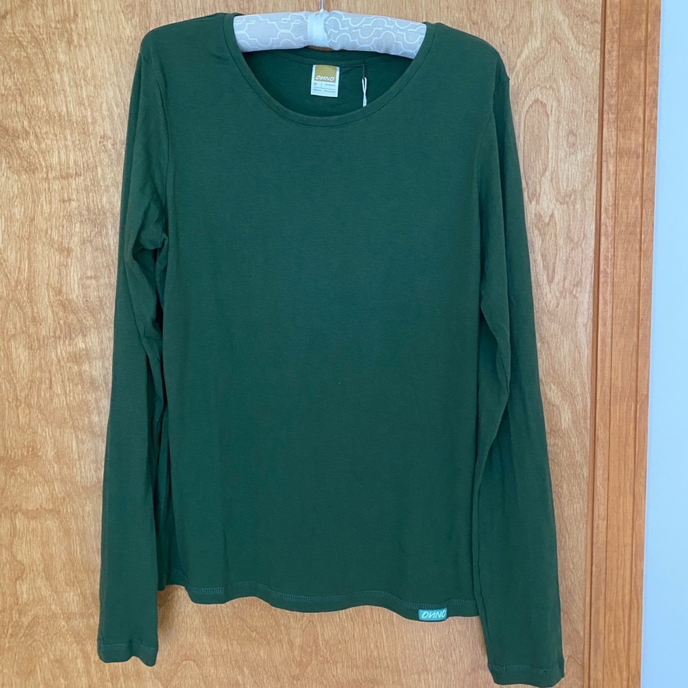 ONNO long sleeve bamboo t-shirt, Moss Green, W’s M